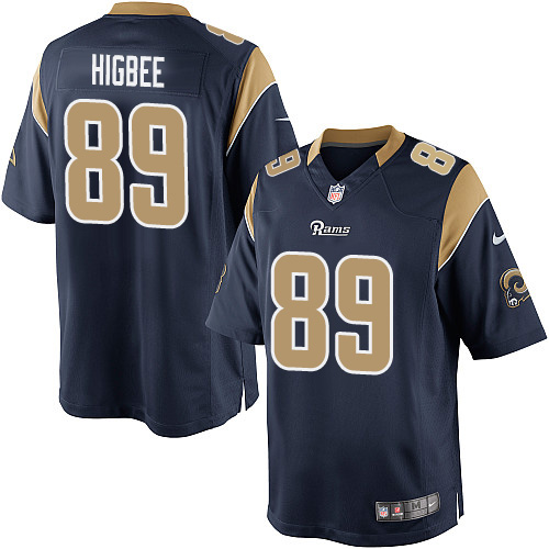 Men's Limited Tyler Higbee Nike Jersey Navy Blue Home - #89 NFL Los Angeles Rams